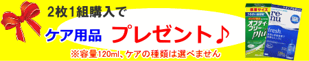 2枚1組の購入でケア用品プレゼント