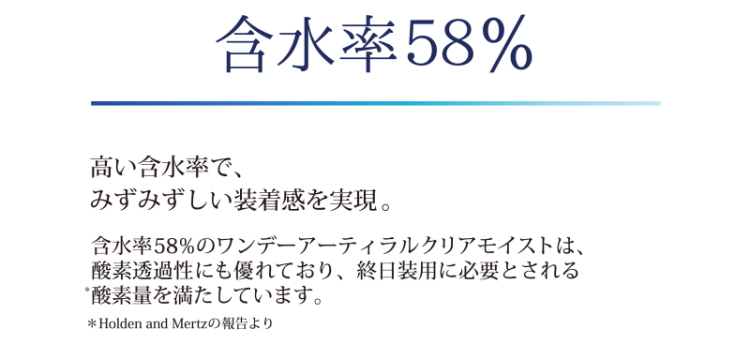 ワンデーアティラル含水率58%