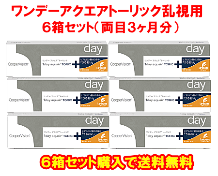 ワンデーアクエアトーリック送料無料6箱セット