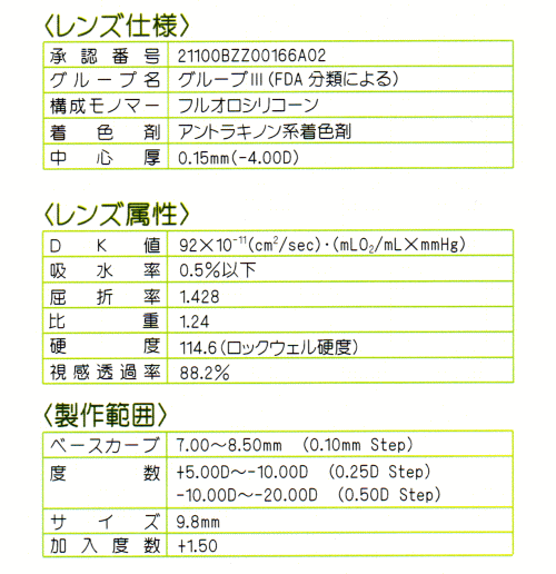 エスタージュEXタイプMFの規格