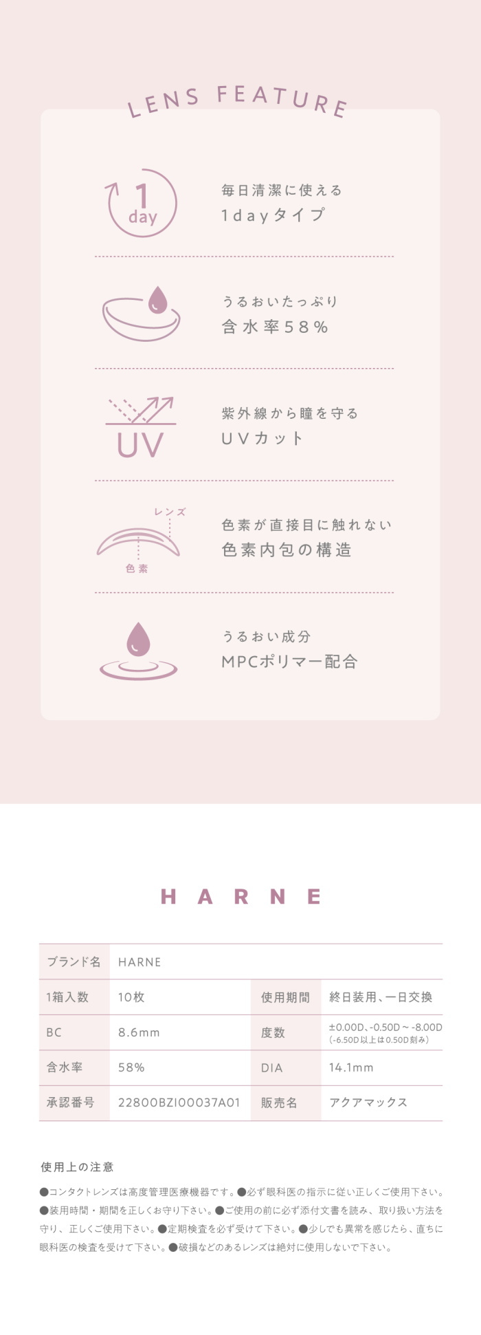 HARNE(ハルネ)スペック