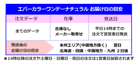 エバーカラーワンデーナチュラル発送日とお届け日の目安