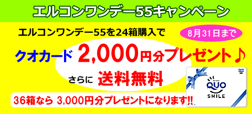 エルコンワンデー55を24箱でクオカード2,000円プレゼント